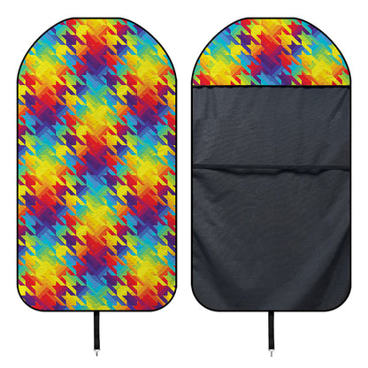 Rainbow Houndstooth Pattern Print Waterproof Car Seat Cover
