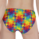 Rainbow Houndstooth Pattern Print Women's Panties