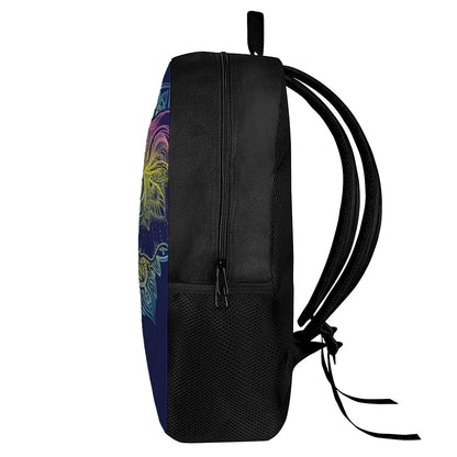 Rainbow Indian Elephant Print 17 Inch Backpack