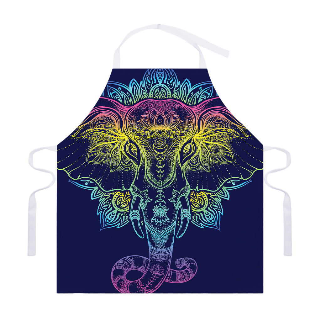 Rainbow Indian Elephant Print Adjustable Apron
