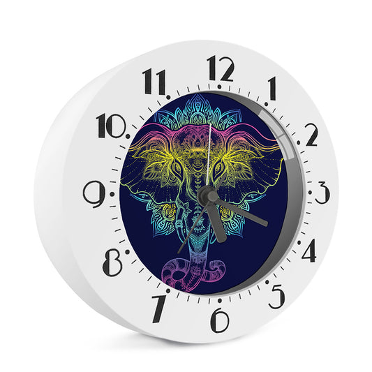 Rainbow Indian Elephant Print Alarm Clock