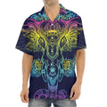 Rainbow Indian Elephant Print Aloha Shirt
