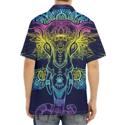 Rainbow Indian Elephant Print Aloha Shirt