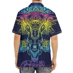 Rainbow Indian Elephant Print Aloha Shirt