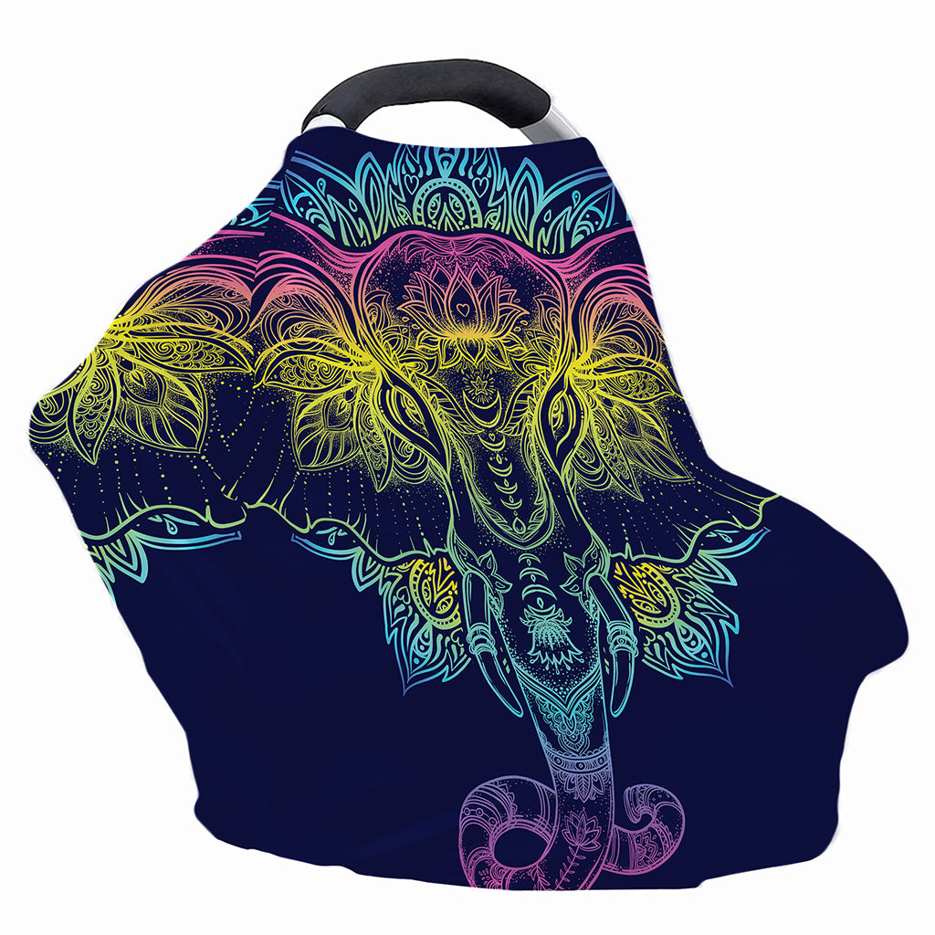 Rainbow Indian Elephant Print Baby Seat Cover