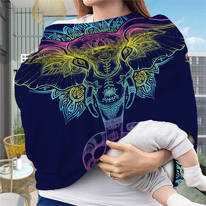 Rainbow Indian Elephant Print Baby Seat Cover
