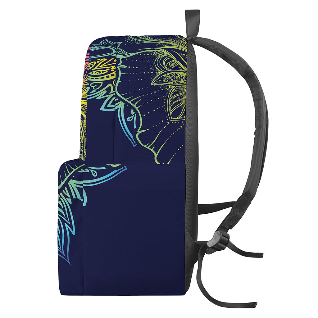 Rainbow Indian Elephant Print Backpack