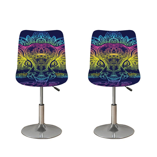 Rainbow Indian Elephant Print Bar Stool Covers