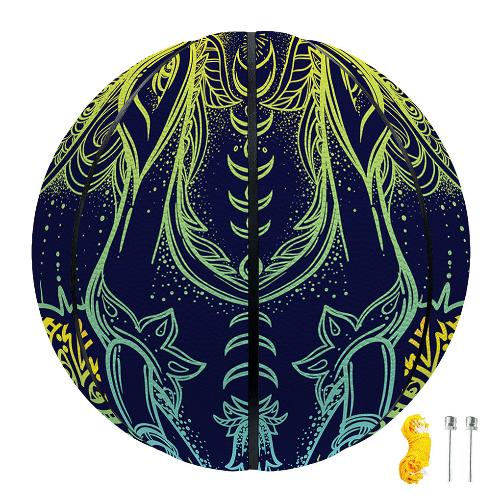Rainbow Indian Elephant Print Basketball