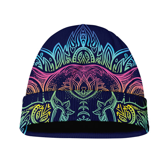 Rainbow Indian Elephant Print Beanie