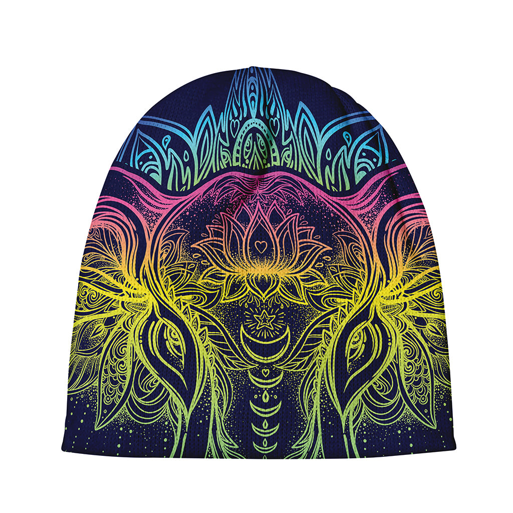 Rainbow Indian Elephant Print Beanie