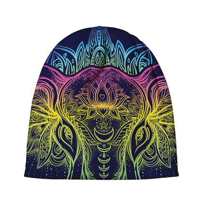 Rainbow Indian Elephant Print Beanie