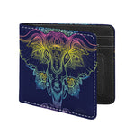 Rainbow Indian Elephant Print Bifold Wallet