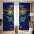 Rainbow Indian Elephant Print Dimout Pencil Pleat Curtains