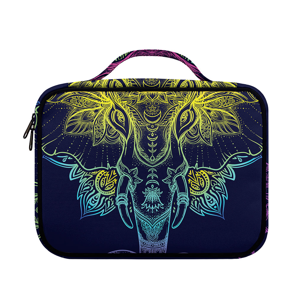 Rainbow Indian Elephant Print Briefcase Bible Bag