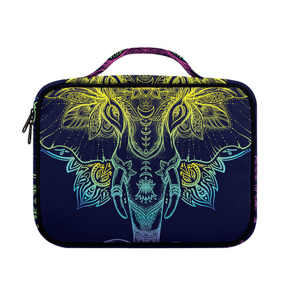Rainbow Indian Elephant Print Briefcase Bible Bag
