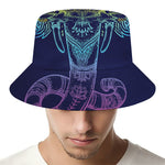 Rainbow Indian Elephant Print Bucket Hat
