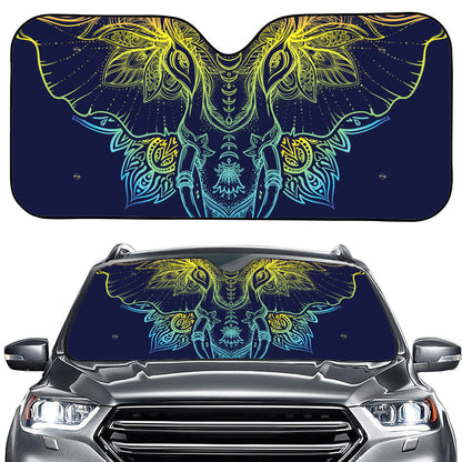 Rainbow Indian Elephant Print Car Windshield Sun Shade