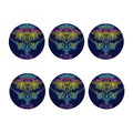 Rainbow Indian Elephant Print Coaster Set