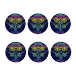 Rainbow Indian Elephant Print Coaster Set
