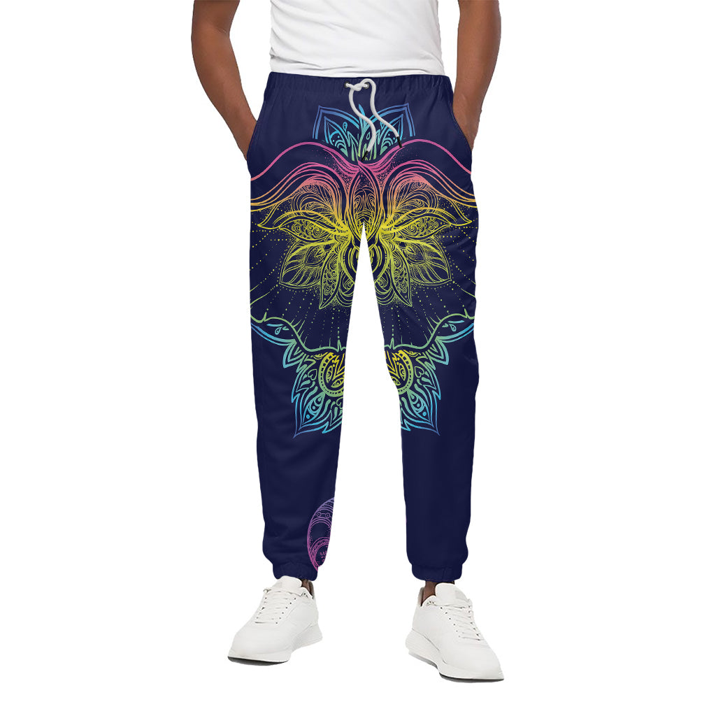 Rainbow Indian Elephant Print Cotton Pants
