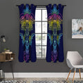 Rainbow Indian Elephant Print Grommet Curtain Panels