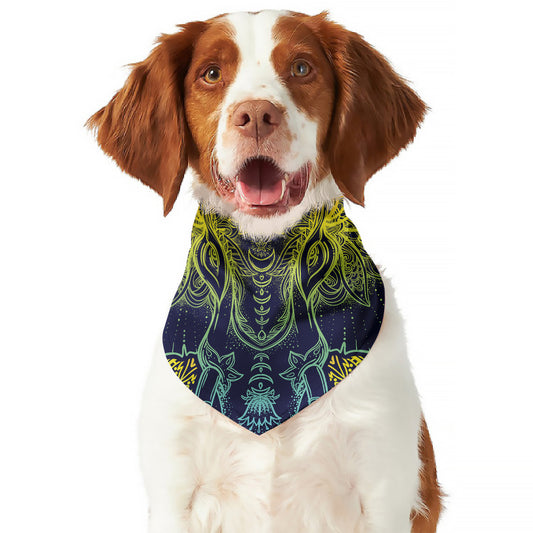 Rainbow Indian Elephant Print Dog Bandana