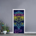Rainbow Indian Elephant Print Door Sticker