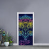 Rainbow Indian Elephant Print Door Sticker