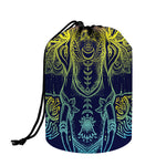 Rainbow Indian Elephant Print Drawstring Makeup Bag