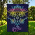 Rainbow Indian Elephant Print Garden Flag