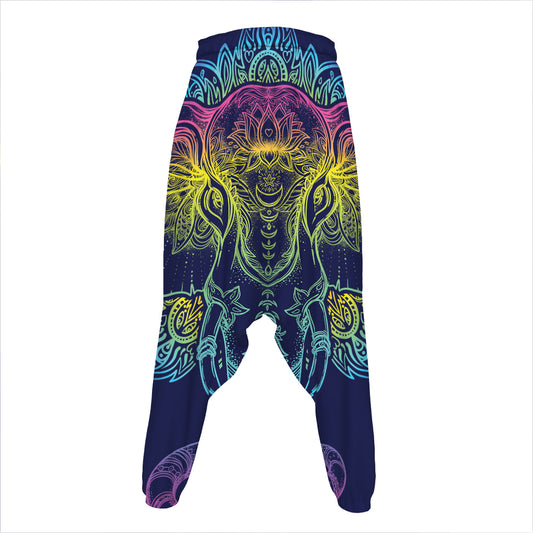 Rainbow Indian Elephant Print Hammer Pants