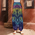 Rainbow Indian Elephant Print Harem Pants