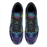 Rainbow Indian Elephant Print High Top Leather Sneakers