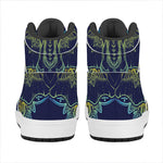 Rainbow Indian Elephant Print High Top Leather Sneakers