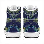 Rainbow Indian Elephant Print High Top Leather Sneakers