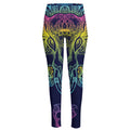 Rainbow Indian Elephant Print High-Waisted Pocket Leggings