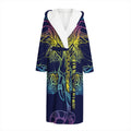 Rainbow Indian Elephant Print Hooded Bathrobe