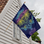Rainbow Indian Elephant Print House Flag