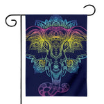 Rainbow Indian Elephant Print House Flag