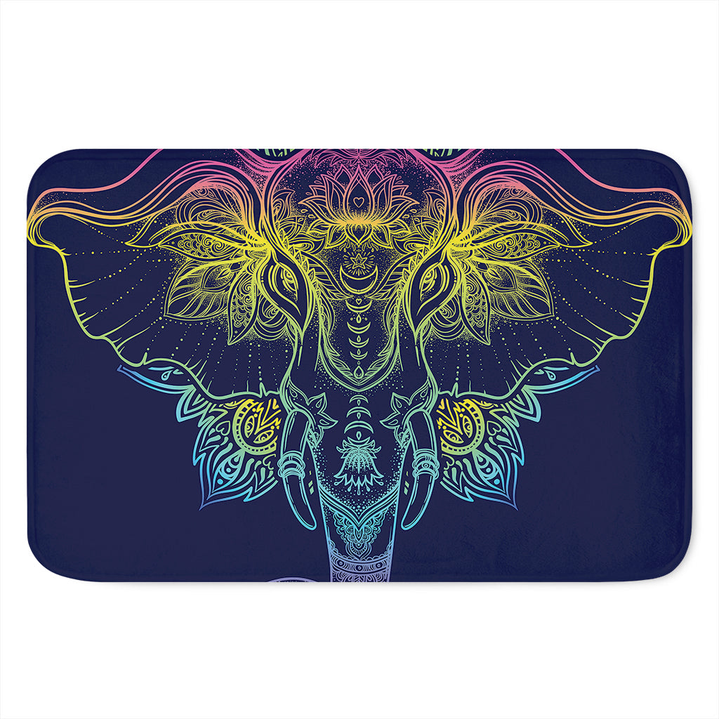 Rainbow Indian Elephant Print Indoor Door Mat