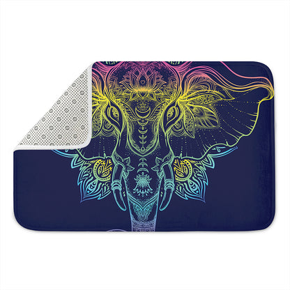 Rainbow Indian Elephant Print Indoor Door Mat