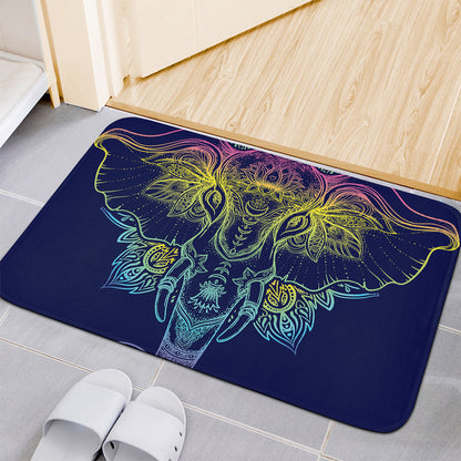 Rainbow Indian Elephant Print Indoor Door Mat