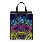 Rainbow Indian Elephant Print Insulated Lunch Tote