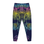 Rainbow Indian Elephant Print Jogger Pants
