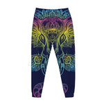 Rainbow Indian Elephant Print Jogger Pants