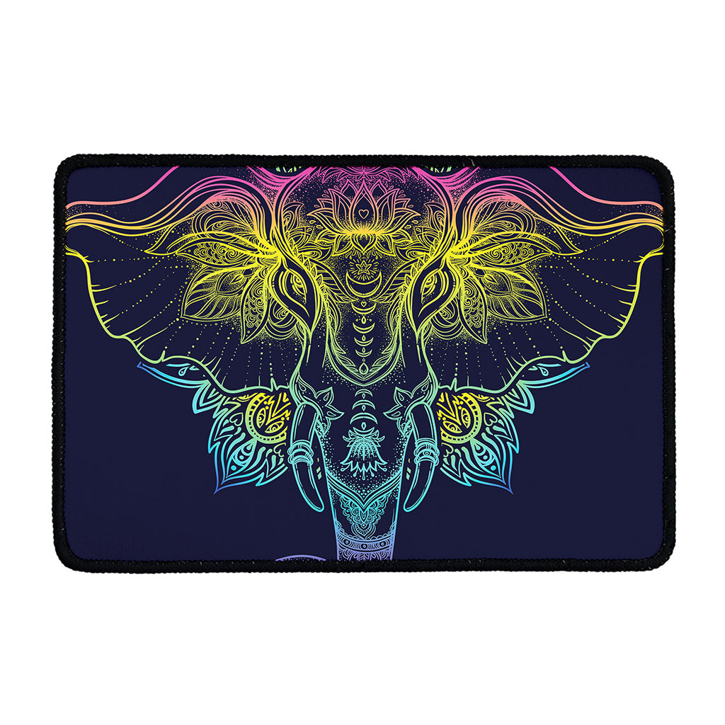 Rainbow Indian Elephant Print Kitchen Mat
