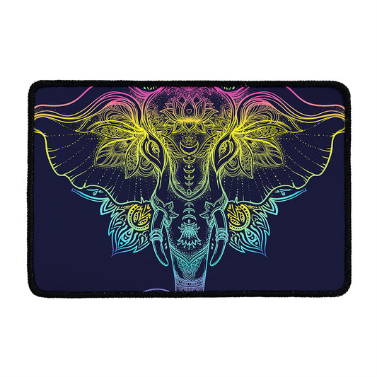 Rainbow Indian Elephant Print Kitchen Mat