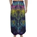 Rainbow Indian Elephant Print Lantern Pants