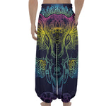 Rainbow Indian Elephant Print Lantern Pants